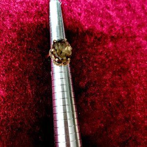 10K Gold Smokey Topaz Solitaire Ring - 50% Discount - Free Shipping